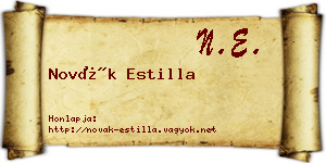 Novák Estilla névjegykártya